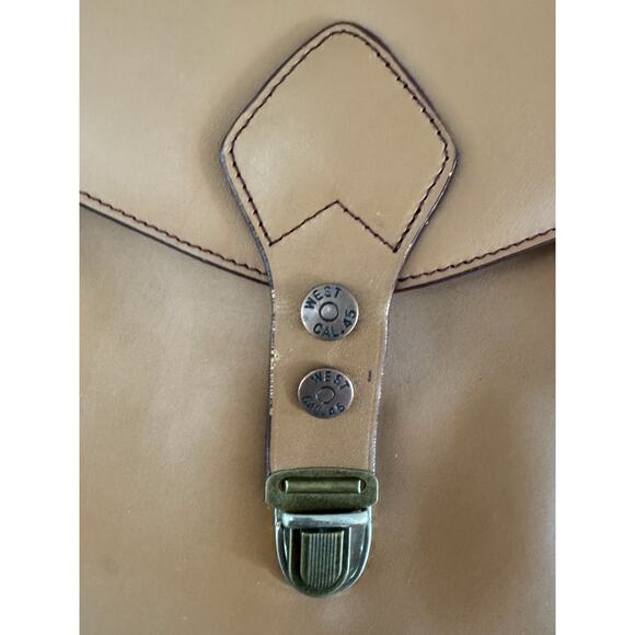 Levenger Leather Wine Carrier Tote Tan Travel Picnic Bag Vintage Hard To Find - Picture 6 of 11